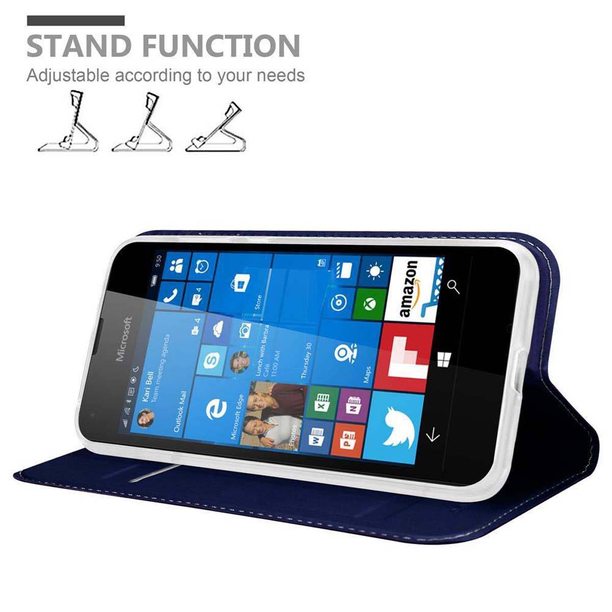 Cadorabo Handyhülle für Nokia Lumia 550 Schutz Hülle in Blau Cover Etui Book Case Booklet