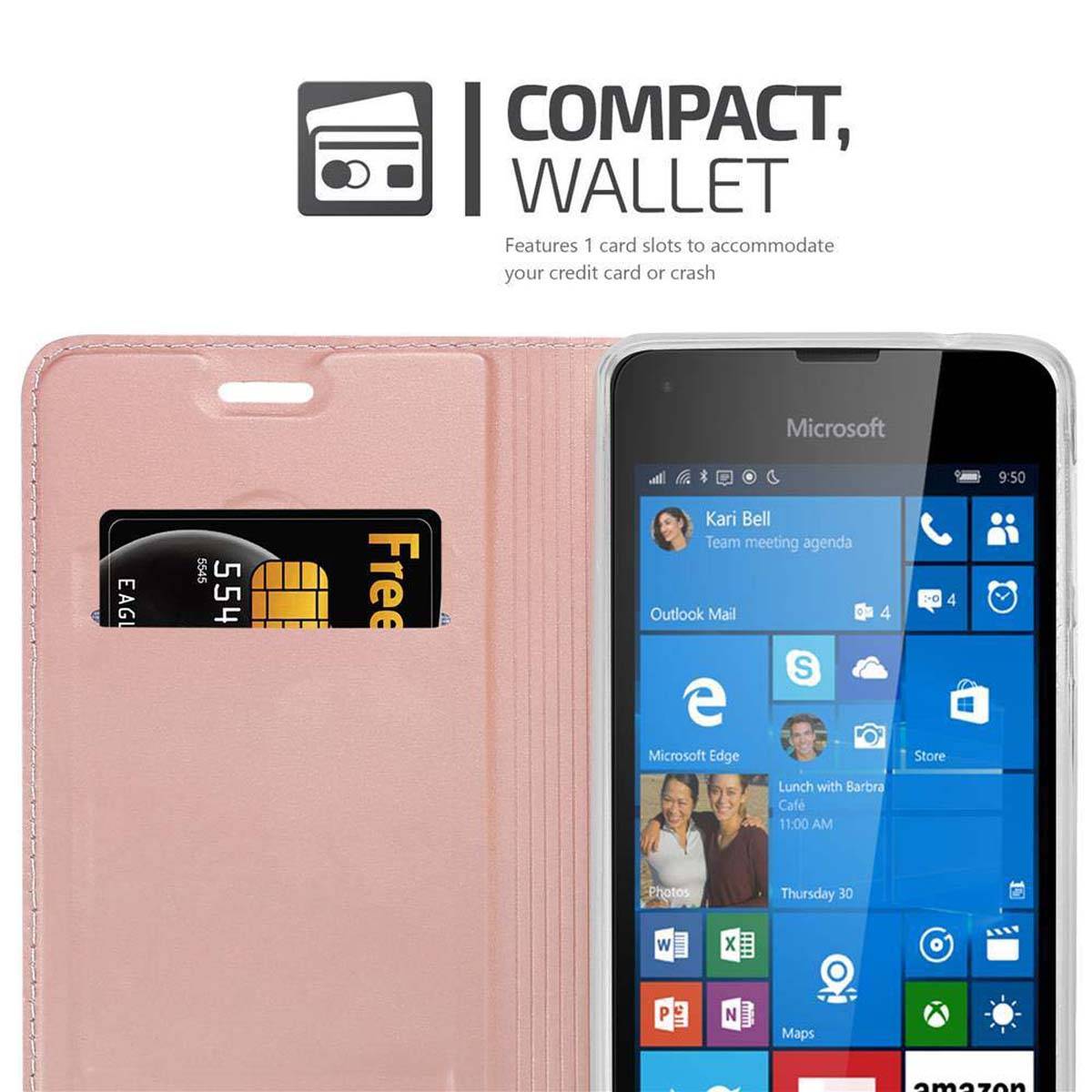 Cadorabo Handyhülle für Nokia Lumia 550 Schutz Hülle in Rosa Cover Etui Book Case Booklet