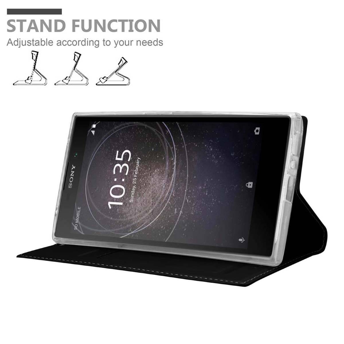 Cadorabo Handyhülle für Sony Xperia L2 Schutz Hülle in Schwarz Cover Etui Book Case Booklet