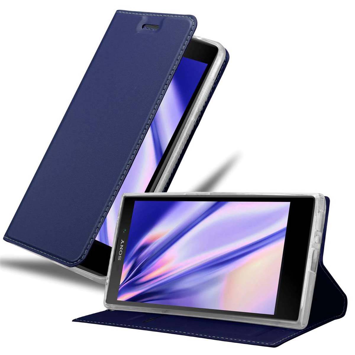 Cadorabo Handyhülle für Sony Xperia L2 Schutz Hülle in Blau Cover Etui Book Case Booklet