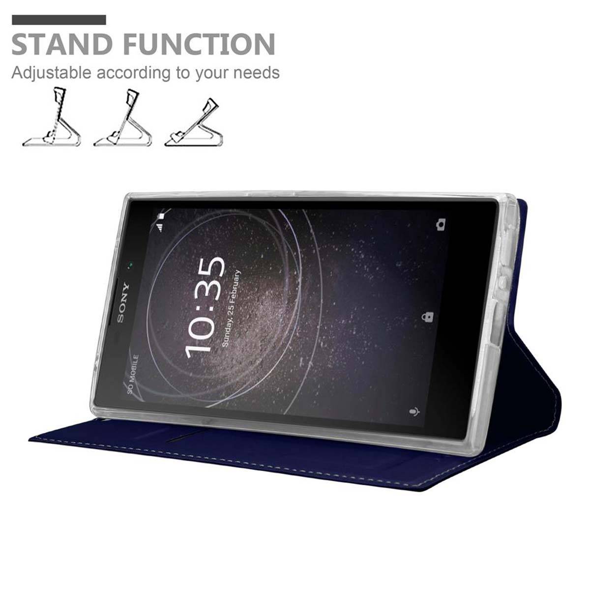 Cadorabo Handyhülle für Sony Xperia L2 Schutz Hülle in Blau Cover Etui Book Case Booklet