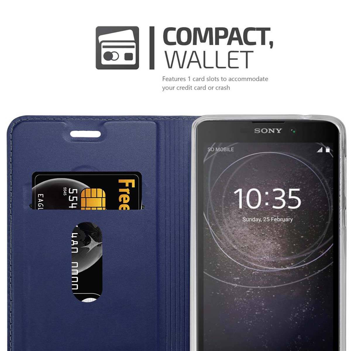 Cadorabo Handyhülle für Sony Xperia L2 Schutz Hülle in Blau Cover Etui Book Case Booklet