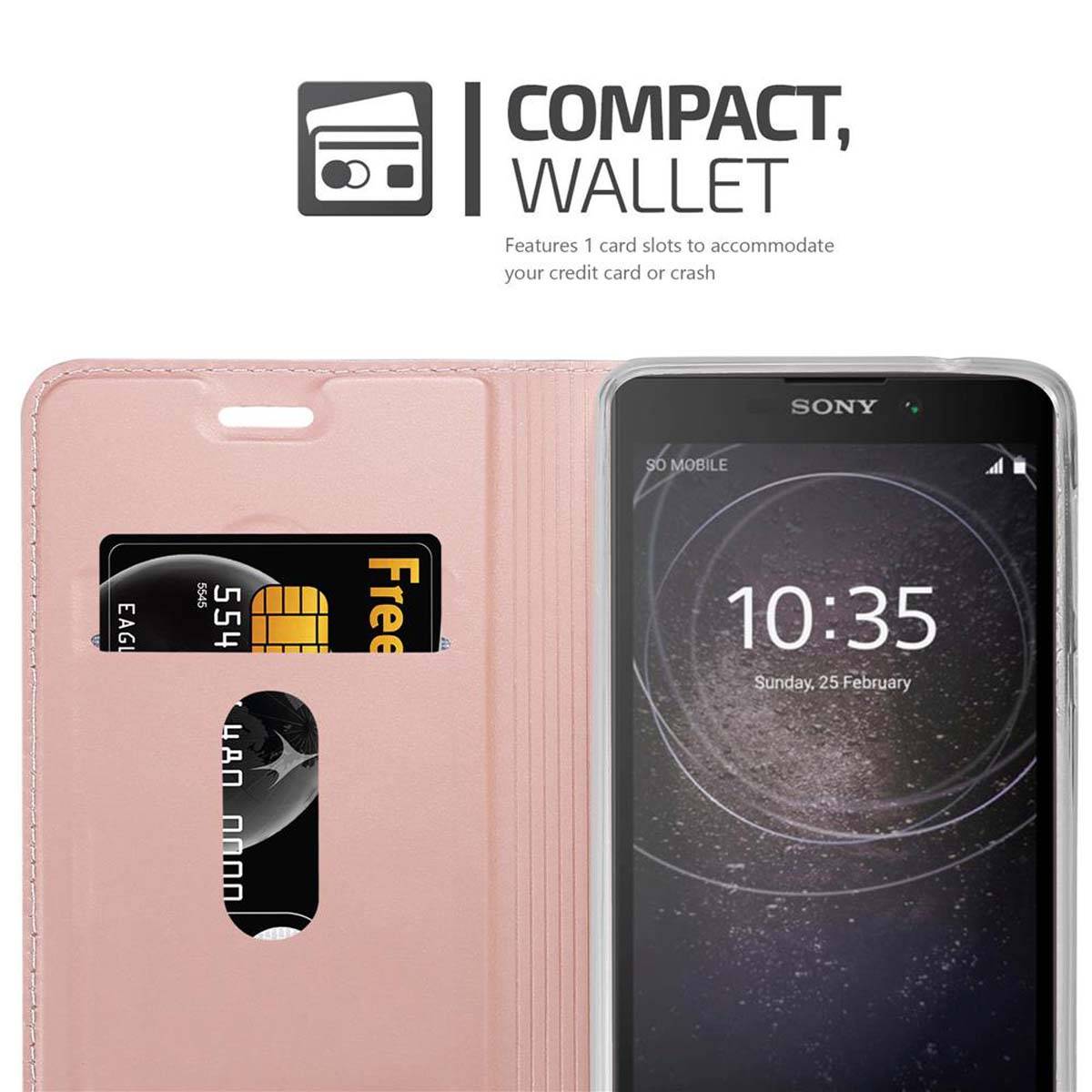 Cadorabo Handyhülle für Sony Xperia L2 Schutz Hülle in Rosa Cover Etui Book Case Booklet