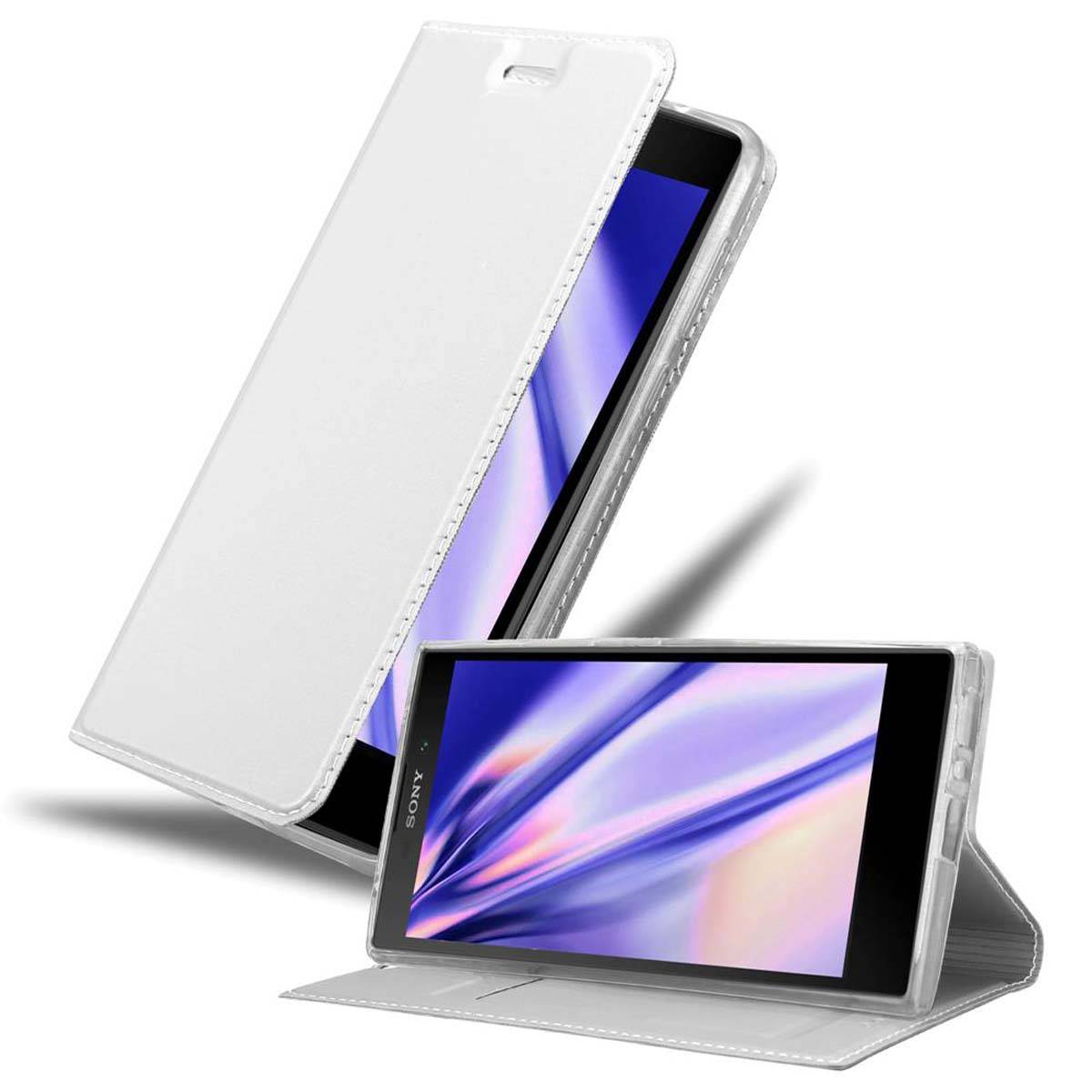 Cadorabo Handyhülle für Sony Xperia L2 Schutz Hülle in Silber Cover Etui Book Case Booklet