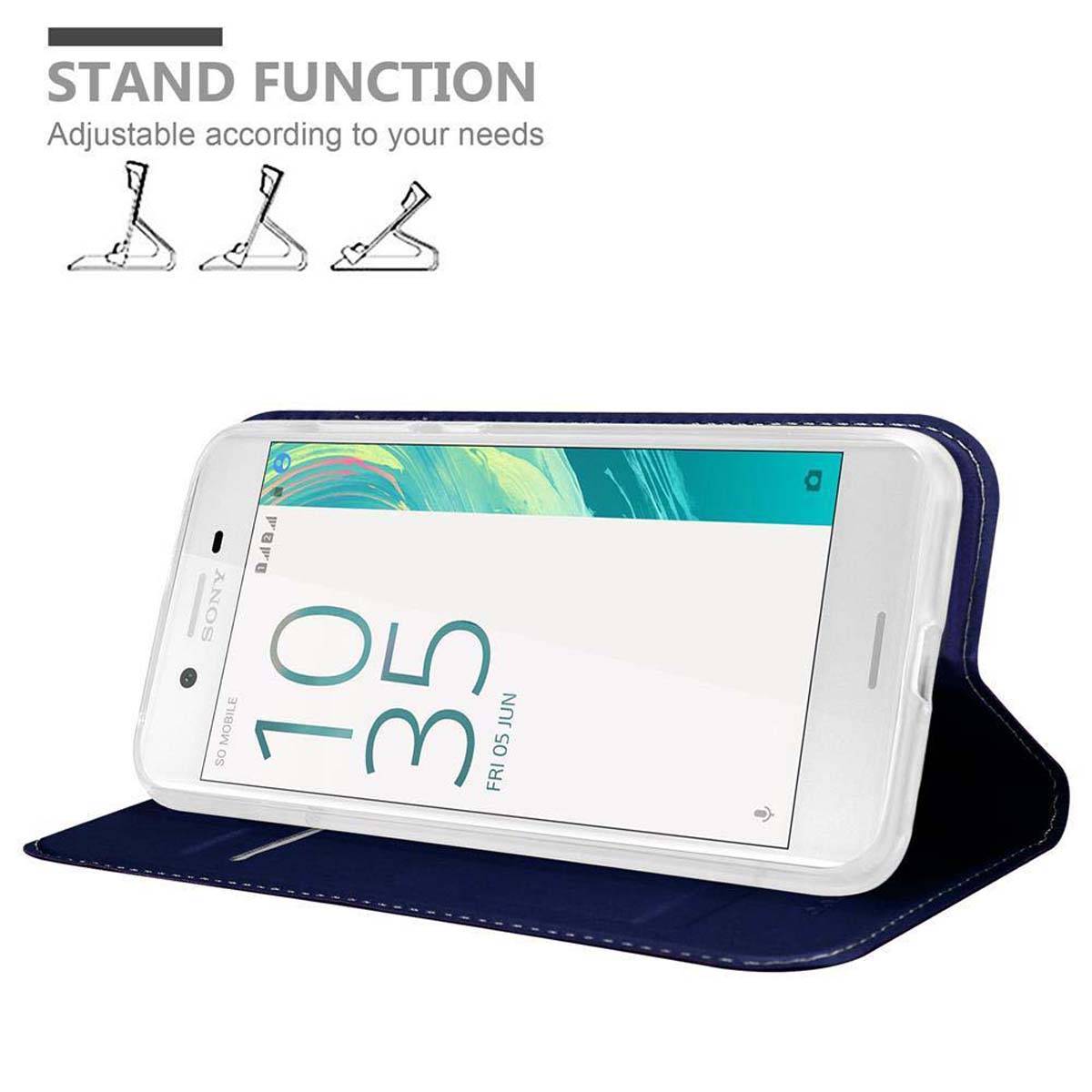 Cadorabo Handyhülle für Sony Xperia X Schutz Hülle in Blau Cover Etui Book Case Booklet