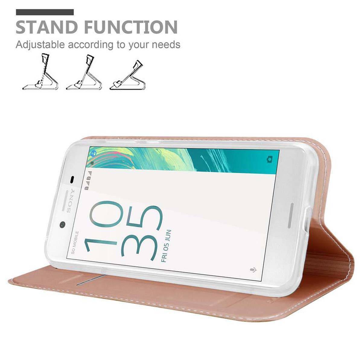 Cadorabo Handyhülle für Sony Xperia X Schutz Hülle in Rosa Cover Etui Book Case Booklet