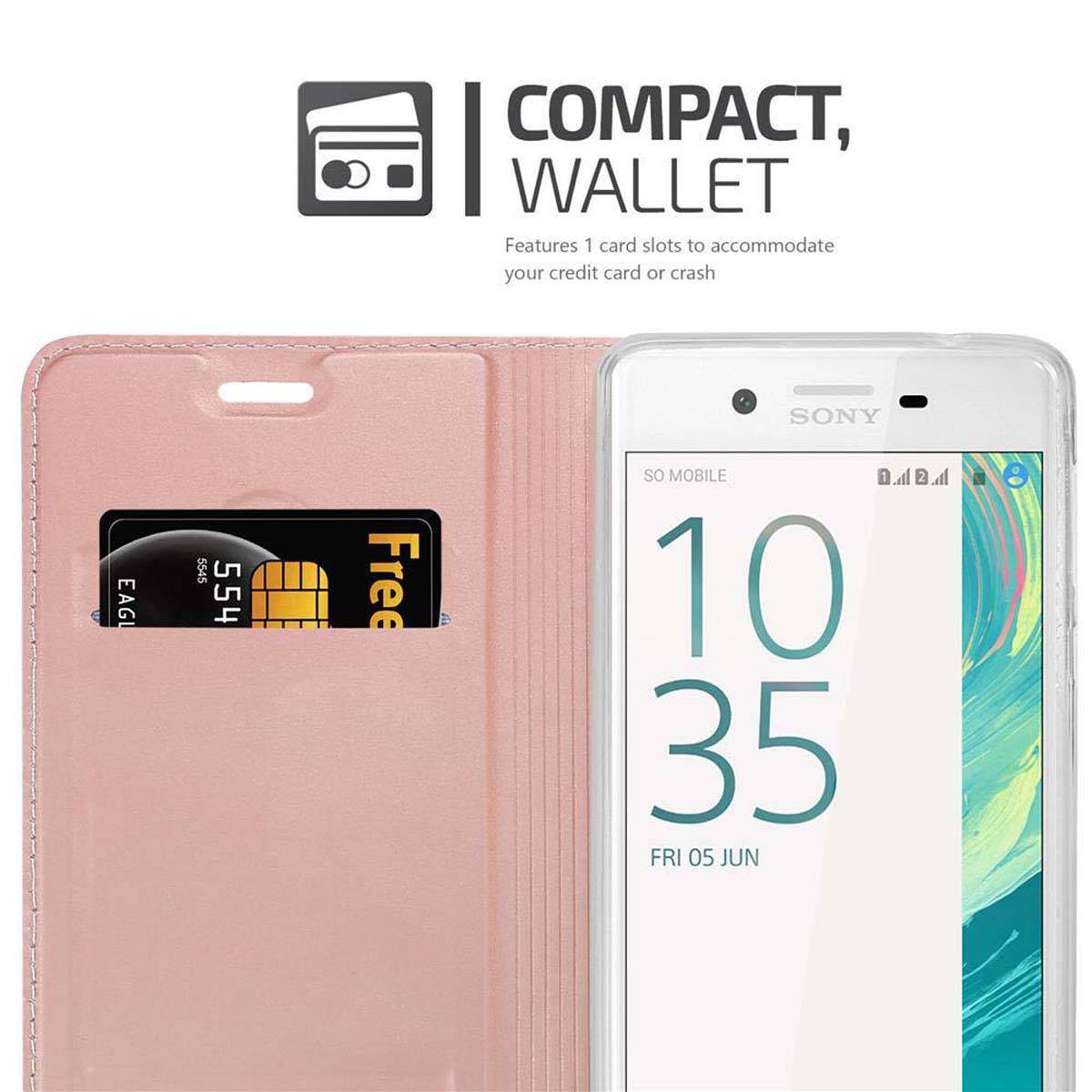 Cadorabo Handyhülle für Sony Xperia X Schutz Hülle in Rosa Cover Etui Book Case Booklet