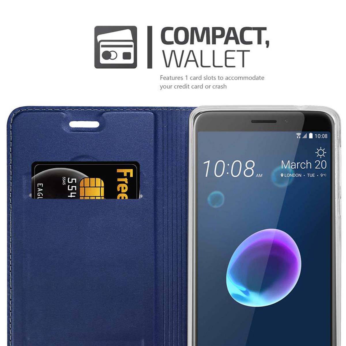 Cadorabo Handyhülle für HTC Desire 12 Schutz Hülle in Blau Cover Etui Book Case Booklet