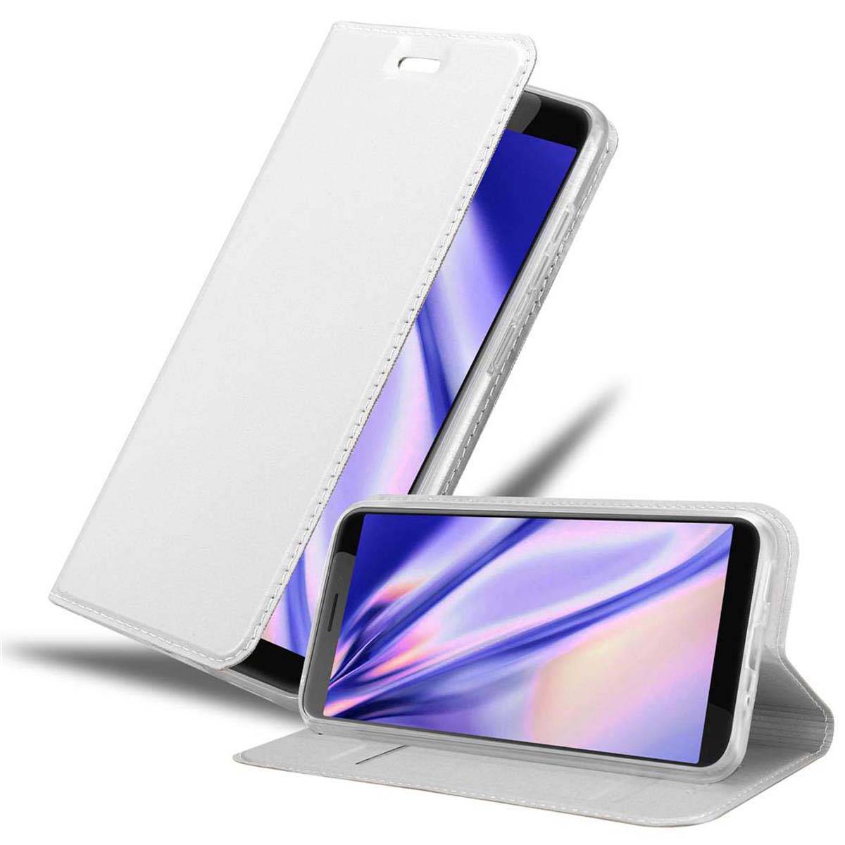 Cadorabo Handyhülle für HTC Desire 12 Schutz Hülle in Silber Cover Etui Book Case Booklet