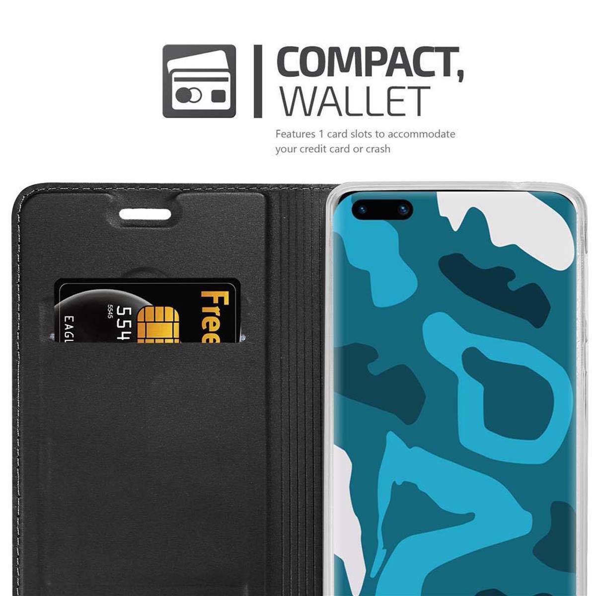 Cadorabo Handyhülle für Huawei P40 Schutz Hülle in Schwarz Cover Etui Book Case Booklet