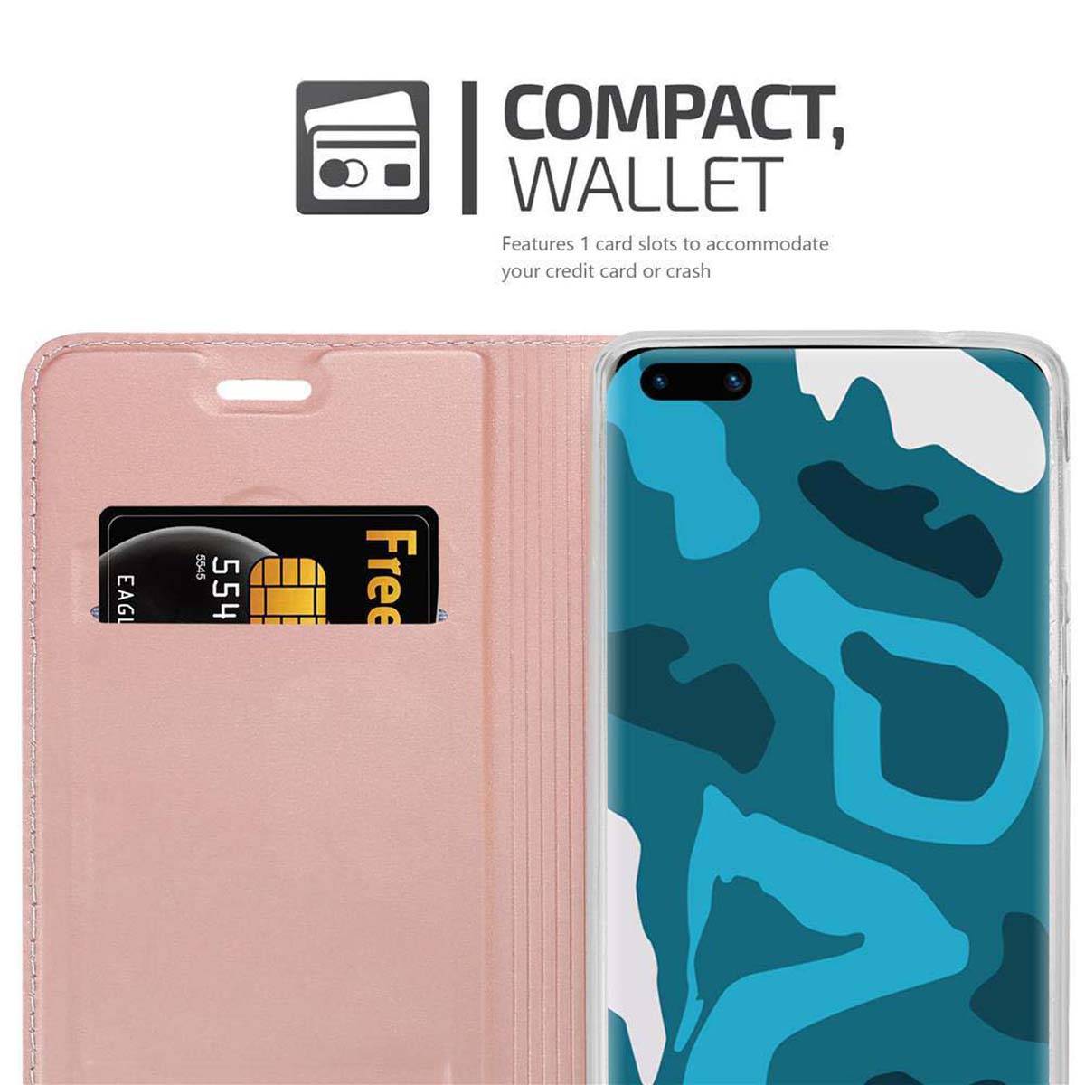 Cadorabo Handyhülle für Huawei P40 Schutz Hülle in Rosa Cover Etui Book Case Booklet