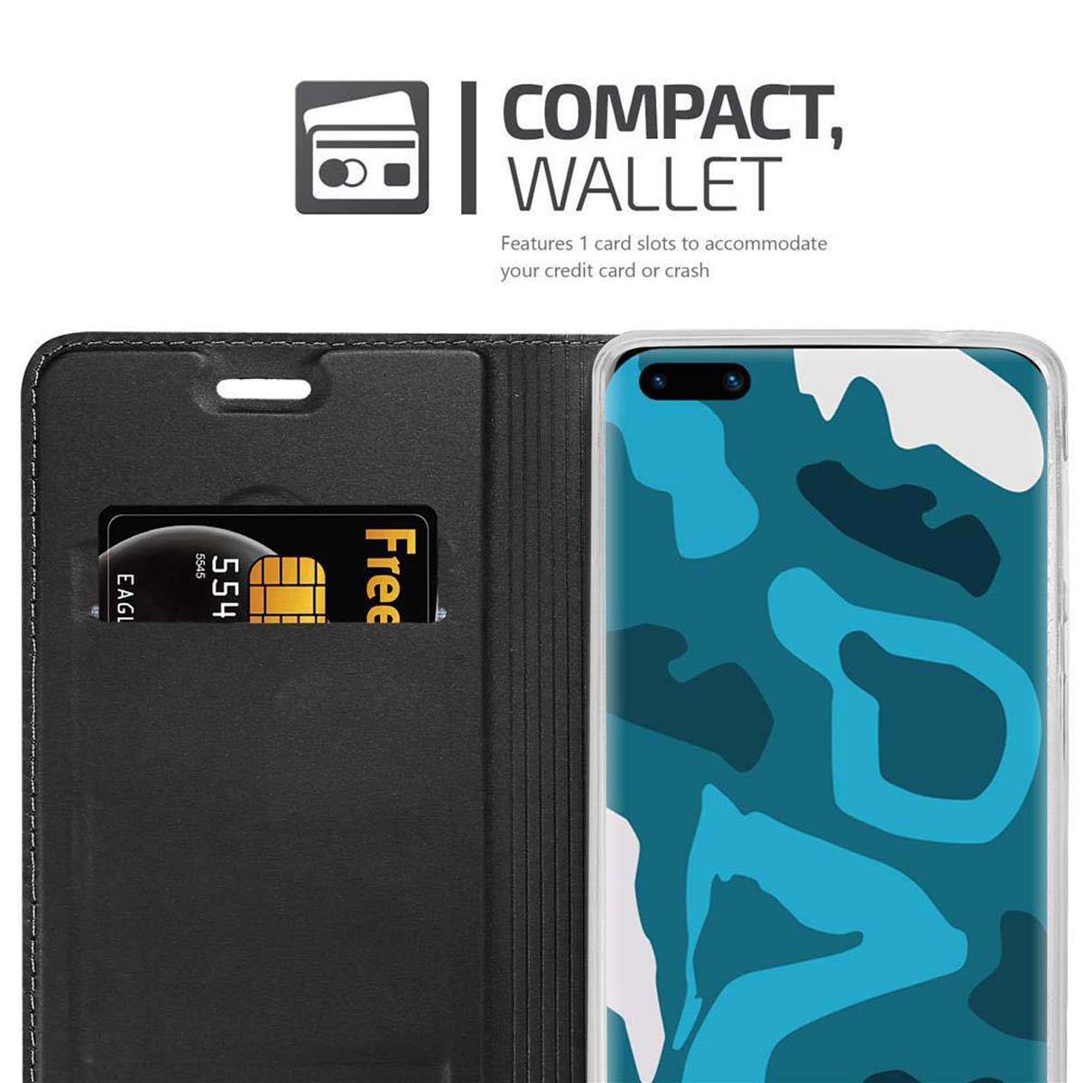Cadorabo Handyhülle für Huawei P40 PRO / P40 PRO+ Schutz Hülle in Schwarz Cover Etui Book Case Booklet