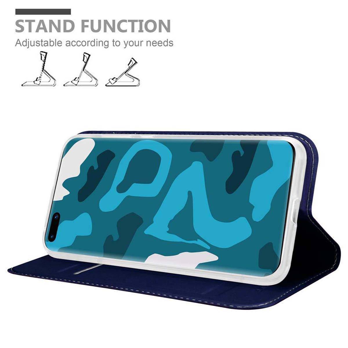 Cadorabo Handyhülle für Huawei P40 PRO / P40 PRO+ Schutz Hülle in Blau Cover Etui Book Case Booklet
