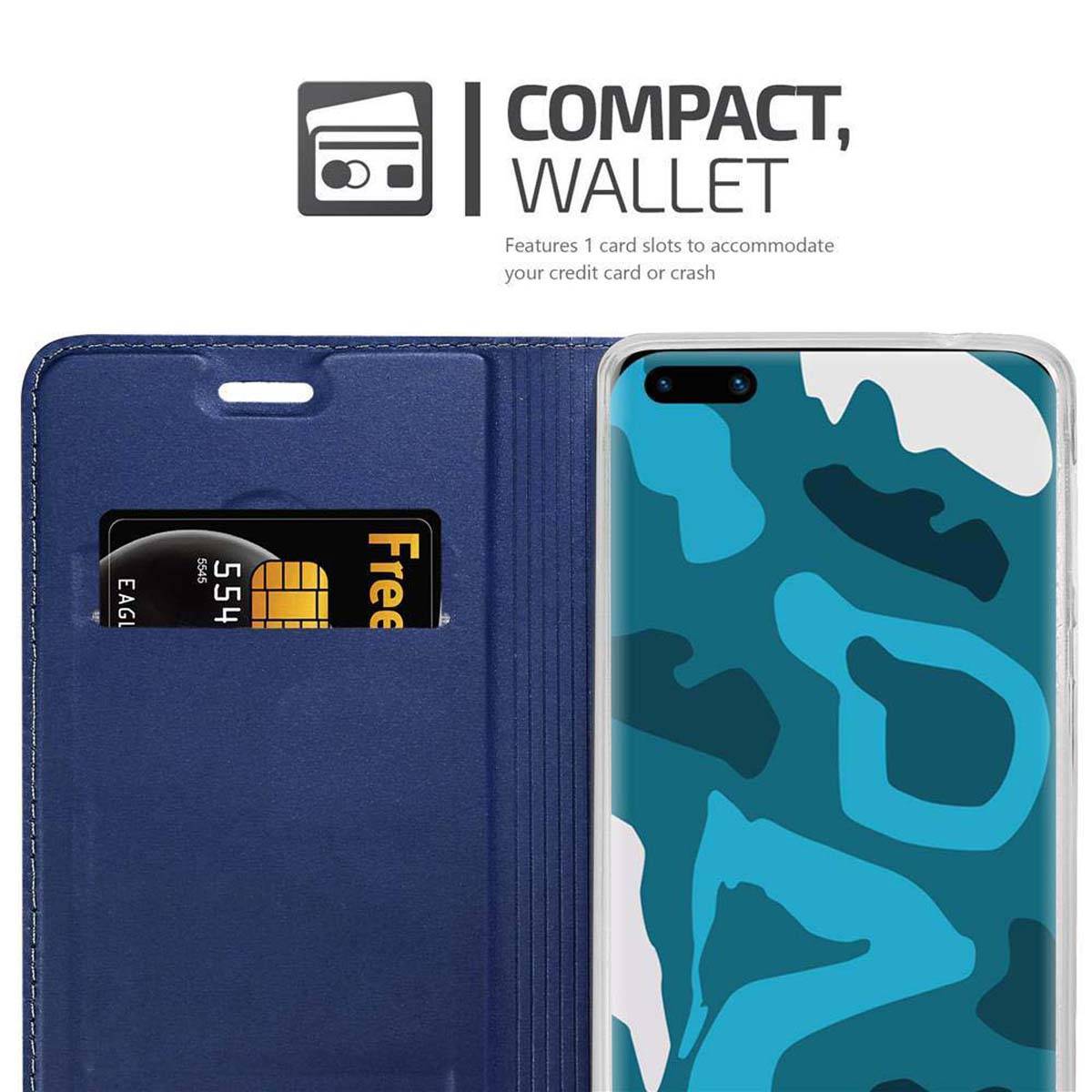 Cadorabo Handyhülle für Huawei P40 PRO / P40 PRO+ Schutz Hülle in Blau Cover Etui Book Case Booklet