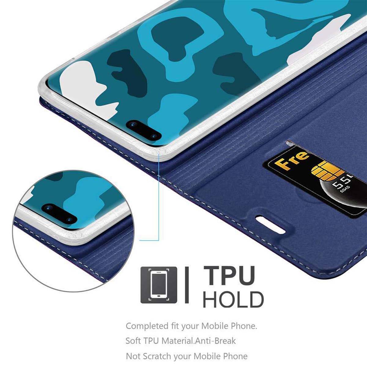 Cadorabo Handyhülle für Huawei P40 PRO / P40 PRO+ Schutz Hülle in Blau Cover Etui Book Case Booklet