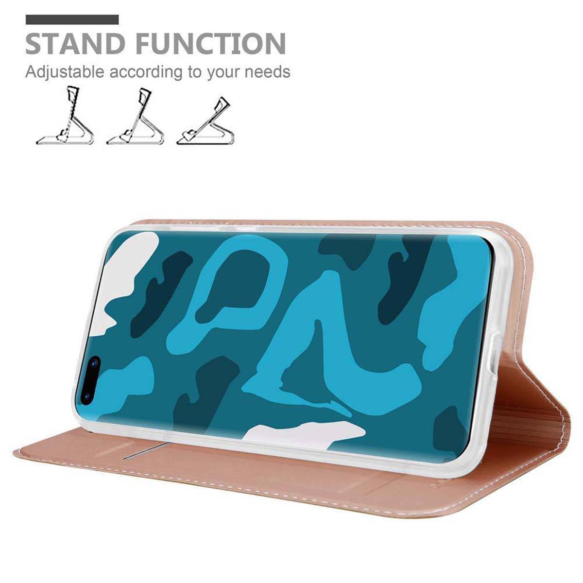 Cadorabo Handyhülle für Huawei P40 PRO / P40 PRO+ Schutz Hülle in Rosa Cover Etui Book Case Booklet