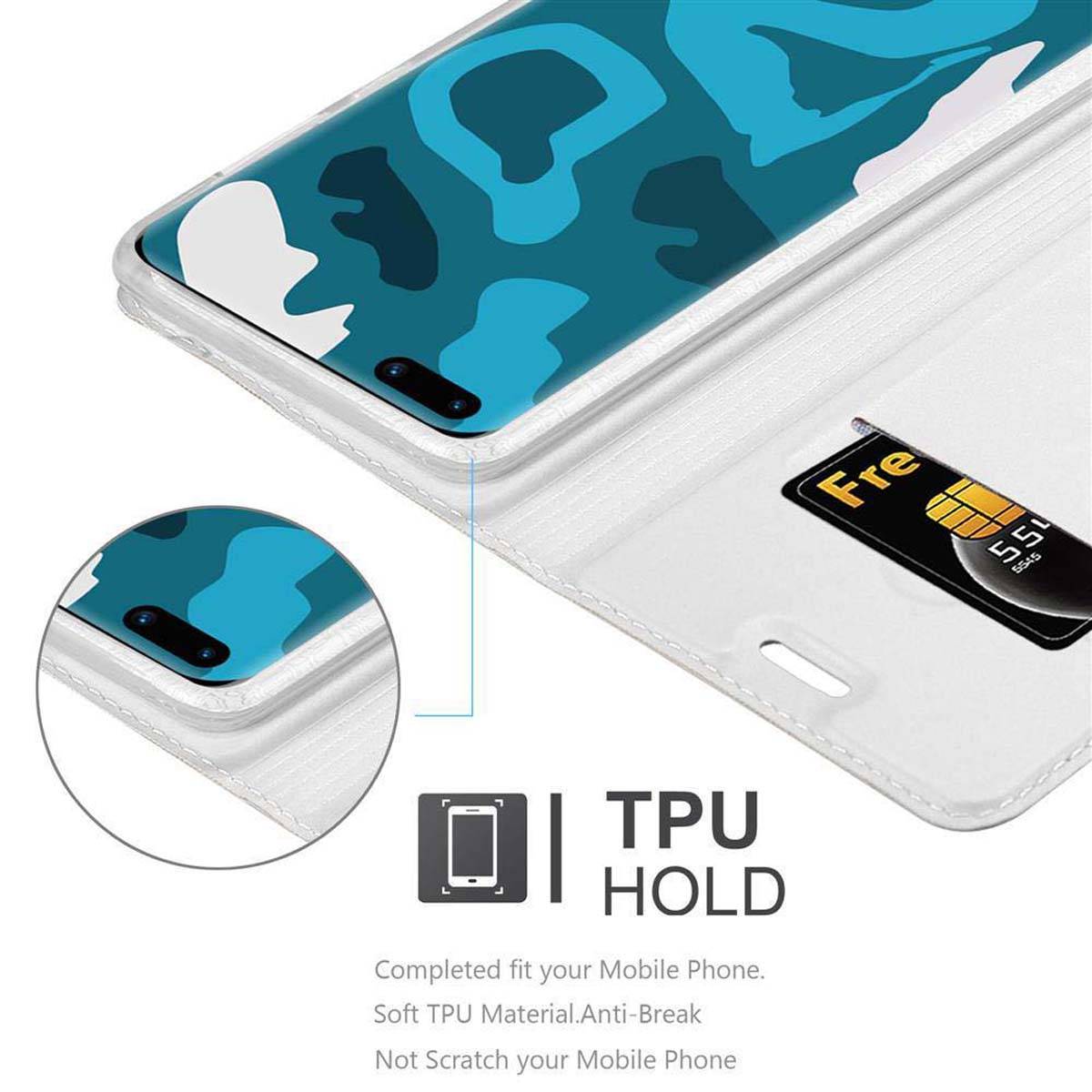 Cadorabo Handyhülle für Huawei P40 PRO / P40 PRO+ Schutz Hülle in Silber Cover Etui Book Case Booklet