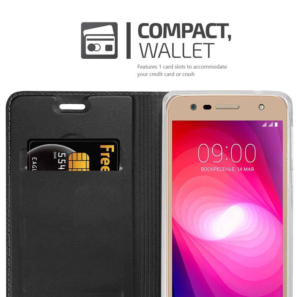 Cadorabo Handyhülle für LG X POWER 2 Schutz Hülle in Schwarz Cover Etui Book Case Booklet