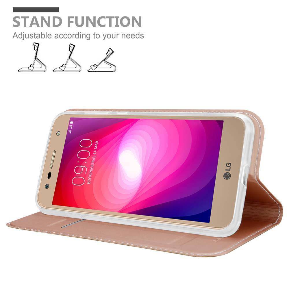 Cadorabo Handyhülle für LG X POWER 2 Schutz Hülle in Rosa Cover Etui Book Case Booklet