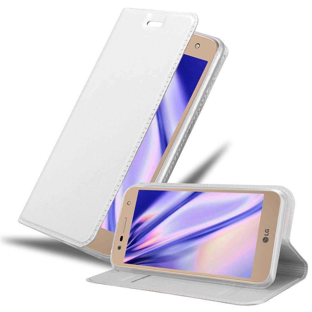 Cadorabo Handyhülle für LG X POWER 2 Schutz Hülle in Silber Cover Etui Book Case Booklet
