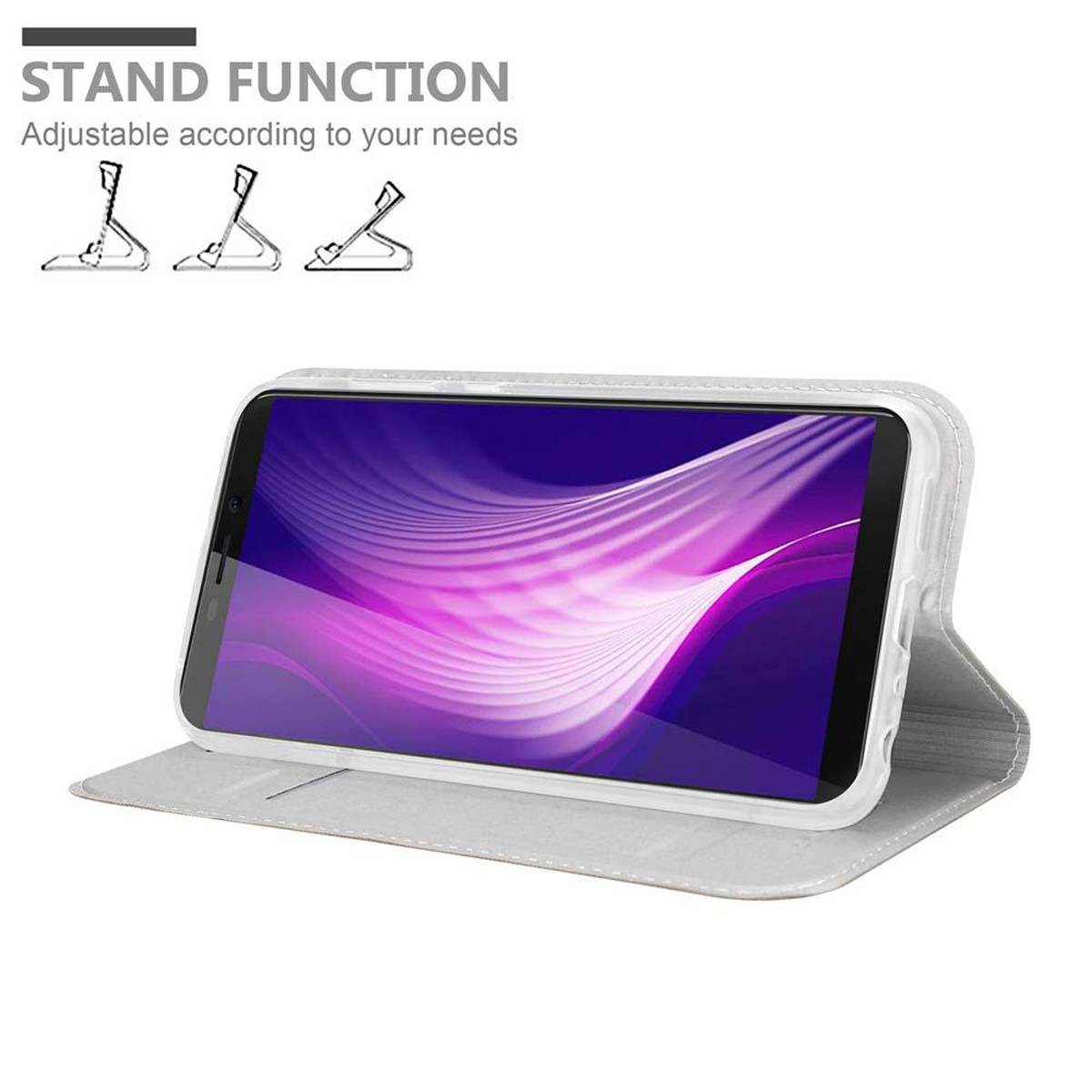 Cadorabo Handyhülle für Cubot NOVA Schutz Hülle in Silber Cover Etui Book Case Booklet