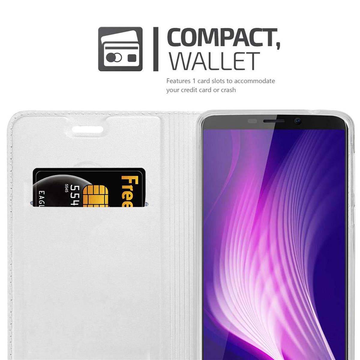 Cadorabo Handyhülle für Cubot NOVA Schutz Hülle in Silber Cover Etui Book Case Booklet