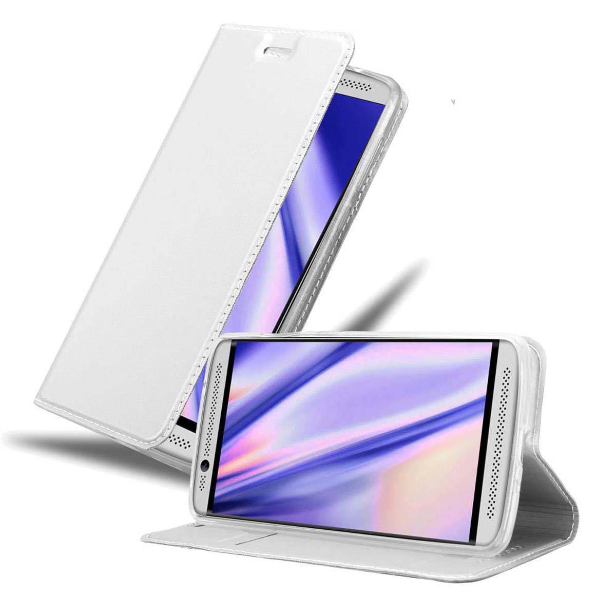Cadorabo Handyhülle für ZTE Axon 7 MINI Schutz Hülle in Silber Cover Etui Book Case Booklet