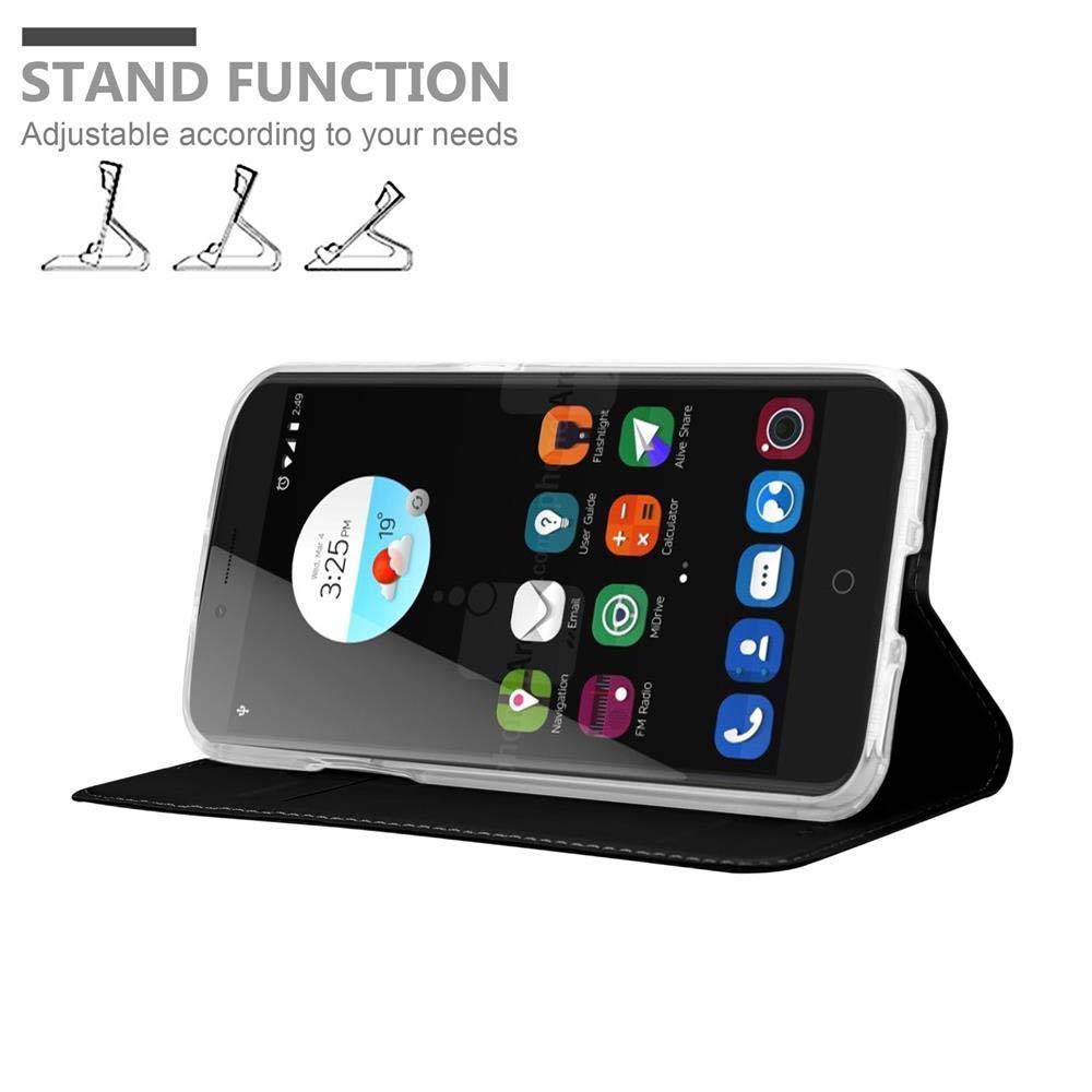 Cadorabo Handyhülle für ZTE Blade V7 Schutz Hülle in Schwarz Cover Etui Book Case Booklet
