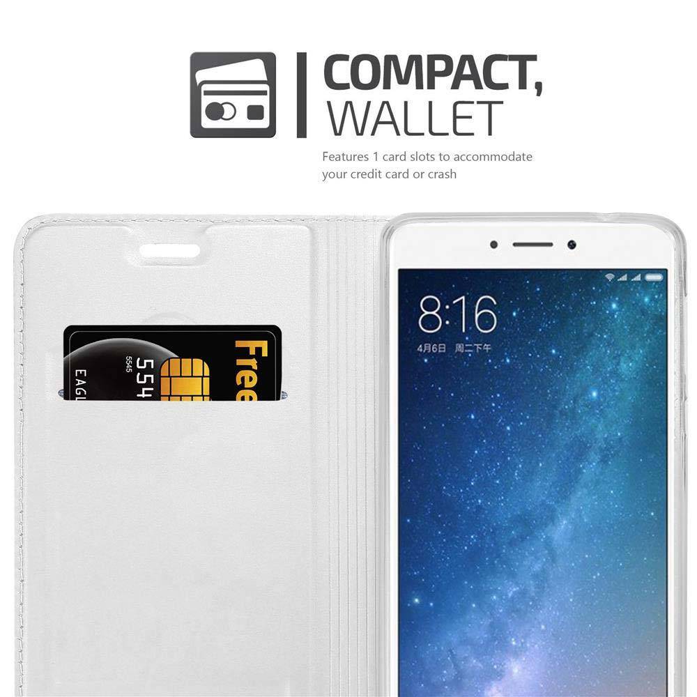 Cadorabo Handyhülle für Xiaomi Mi MAX 2 Schutz Hülle in Silber Cover Etui Book Case Booklet