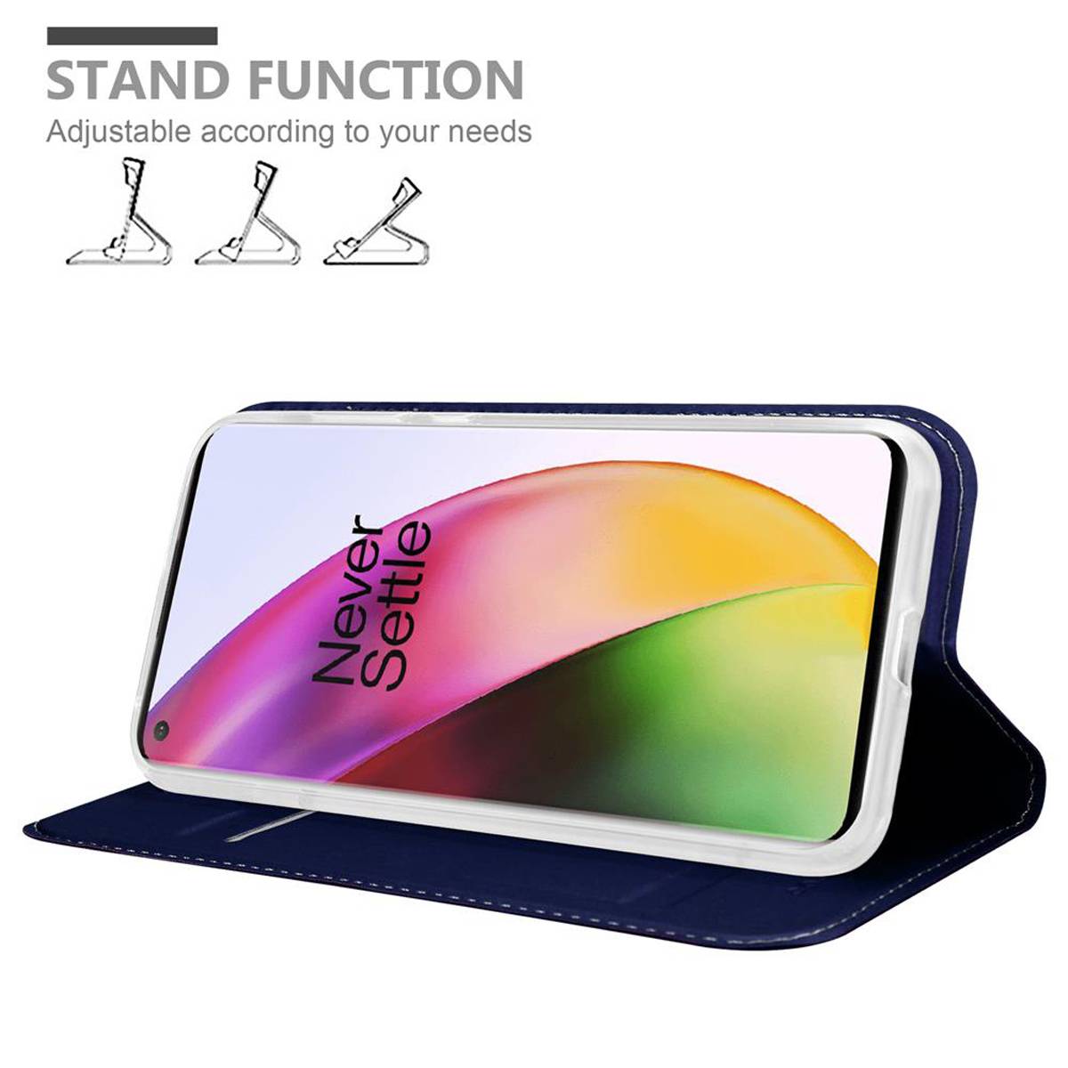 Cadorabo Handyhülle für OnePlus 8 Schutz Hülle in Blau Cover Etui Book Case Booklet
