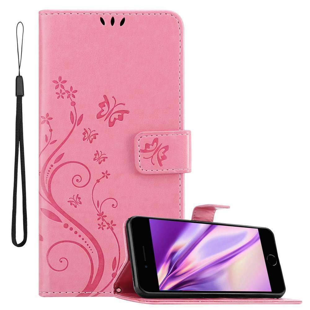 Cadorabo Hülle für Apple iPhone 7 / 7S / 8 / SE 2020 Schutz Hülle in Rosa Schutzhülle Handy Hülle Etui Case Blumen