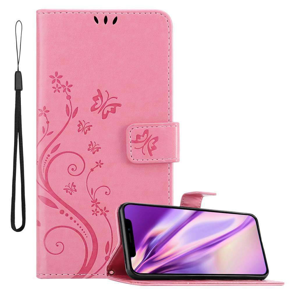 Cadorabo Hülle für Apple iPhone X / XS Schutz Hülle in Rosa Schutzhülle Handy Hülle Etui Case Blumen Flower