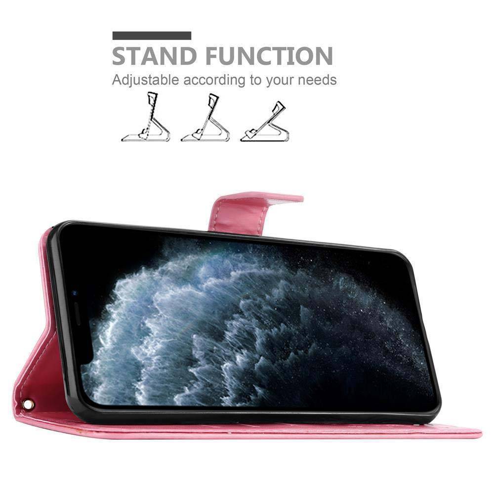 Cadorabo Hülle für Apple iPhone 11 PRO MAX Schutz Hülle in Rosa Schutzhülle Handy Hülle Etui Case Blumen Flower