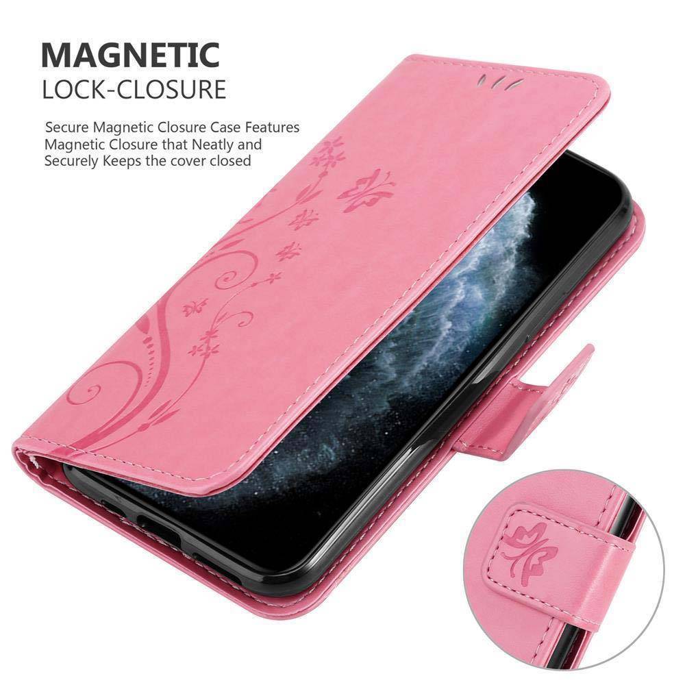 Cadorabo Hülle für Apple iPhone 11 PRO MAX Schutz Hülle in Rosa Schutzhülle Handy Hülle Etui Case Blumen Flower