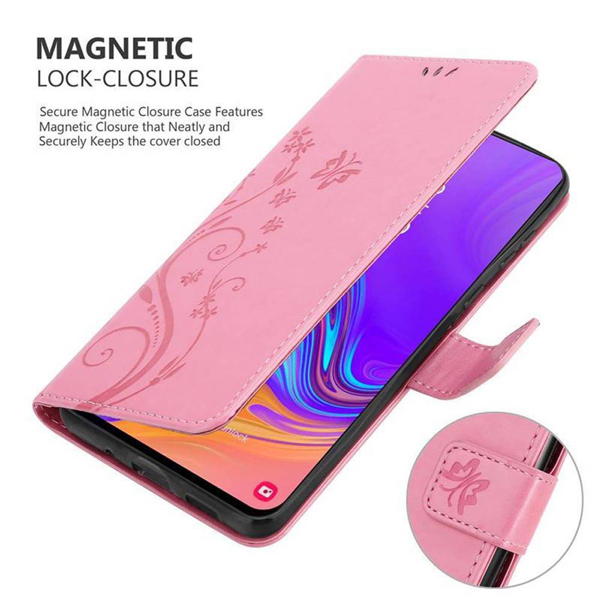 Cadorabo Hülle für Samsung Galaxy A8s Schutz Hülle in Rosa Schutzhülle Handy Hülle Etui Case Blumen Flower