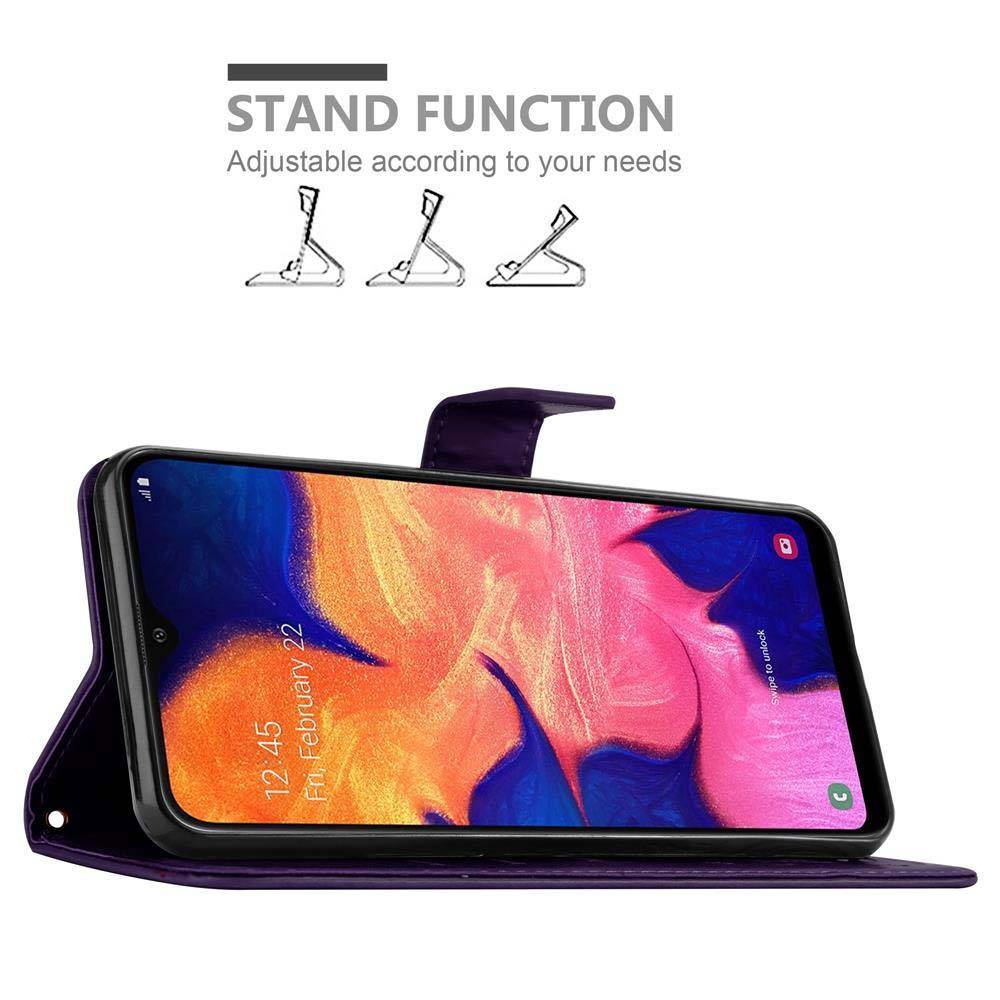 Cadorabo Hülle für Samsung Galaxy A10 / M10 Schutz Hülle in Lila Schutzhülle Handy Hülle Etui Case Blumen Flower