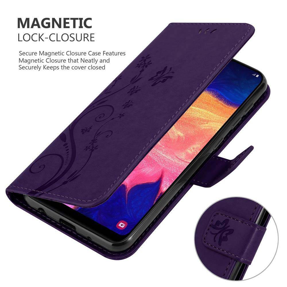 Cadorabo Hülle für Samsung Galaxy A10 / M10 Schutz Hülle in Lila Schutzhülle Handy Hülle Etui Case Blumen Flower