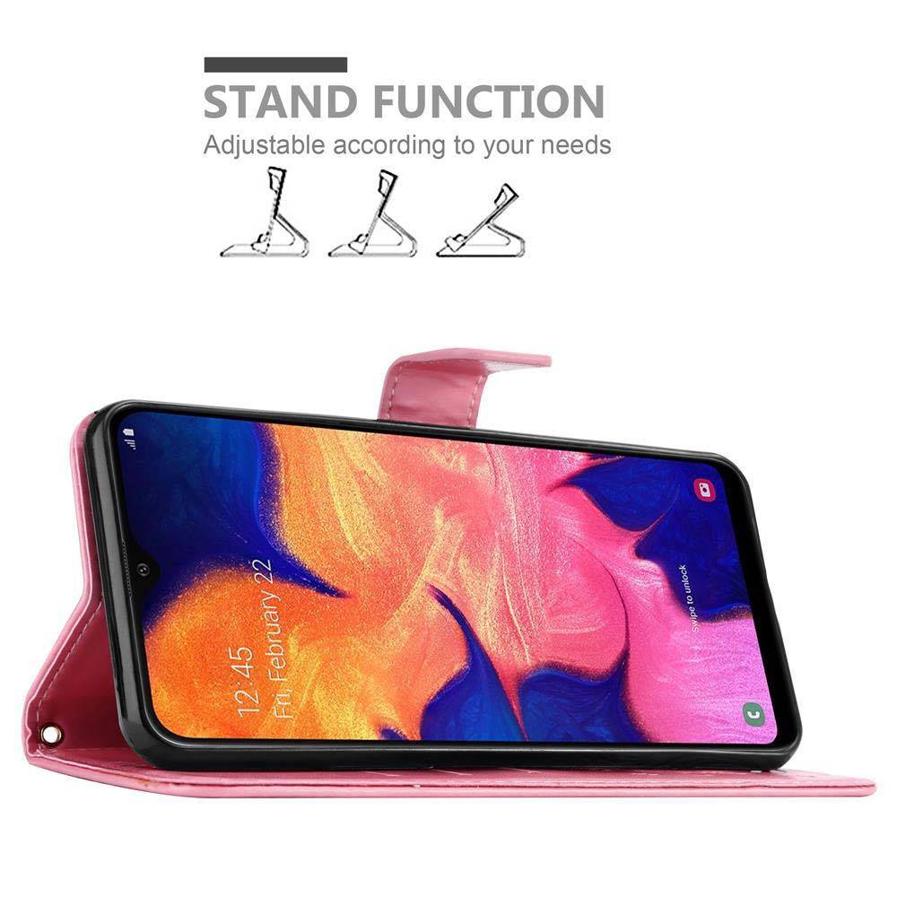 Cadorabo Hülle für Samsung Galaxy A10 / M10 Schutz Hülle in Rosa Schutzhülle Handy Hülle Etui Case Blumen Flower