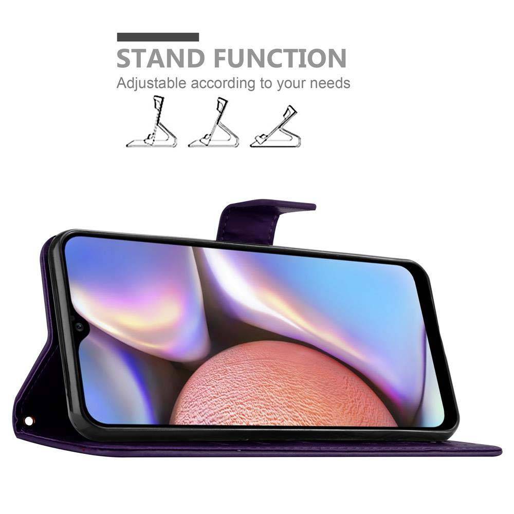 Cadorabo Hülle für Samsung Galaxy A10s / M01s Schutz Hülle in Lila Schutzhülle Handy Hülle Etui Case Blumen Flower