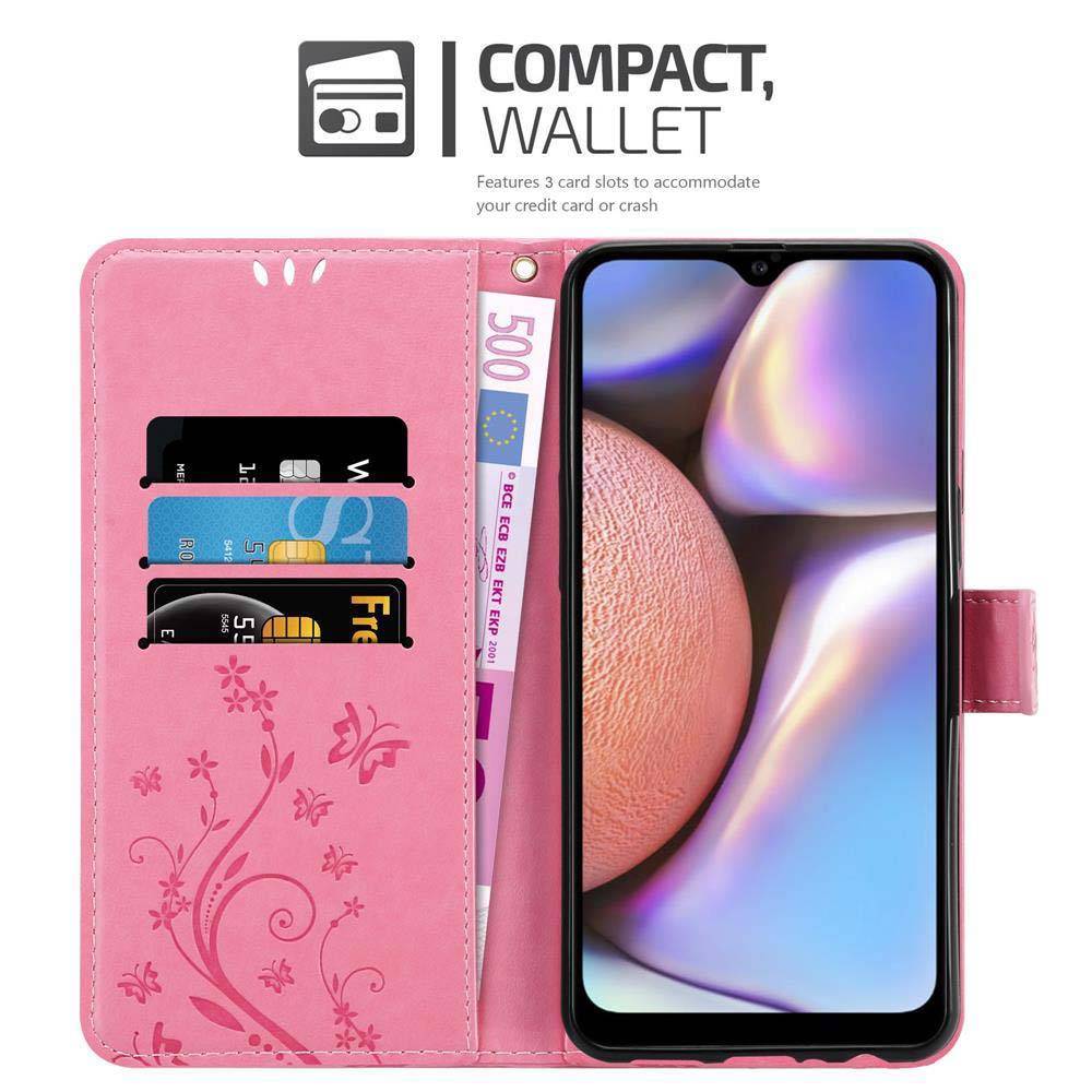 Cadorabo Hülle für Samsung Galaxy A10s / M01s Schutz Hülle in Rosa Schutzhülle Handy Hülle Etui Case Blumen Flower
