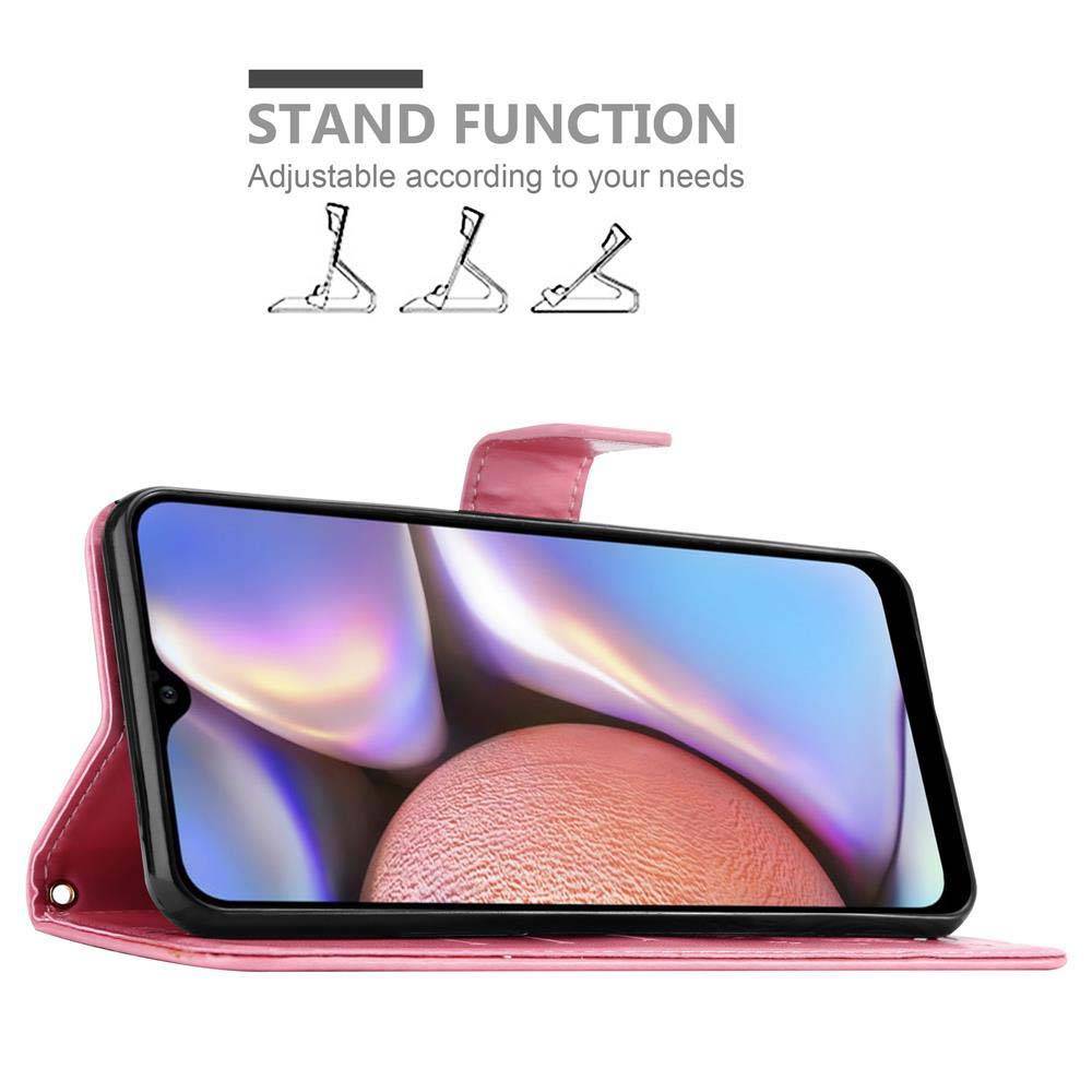 Cadorabo Hülle für Samsung Galaxy A10s / M01s Schutz Hülle in Rosa Schutzhülle Handy Hülle Etui Case Blumen Flower