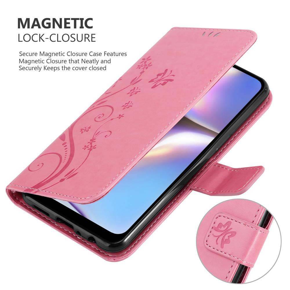 Cadorabo Hülle für Samsung Galaxy A10s / M01s Schutz Hülle in Rosa Schutzhülle Handy Hülle Etui Case Blumen Flower