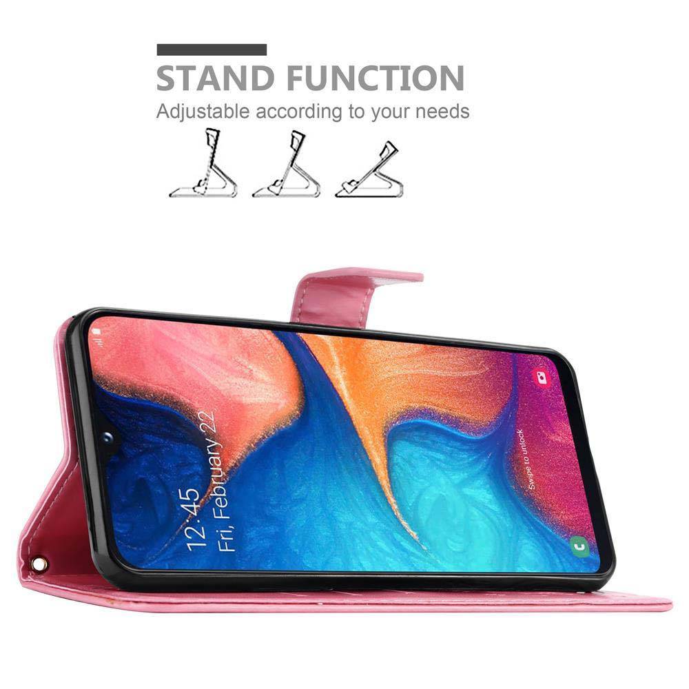 Cadorabo Hülle für Samsung Galaxy A10e / A20e Schutz Hülle in Rosa Schutzhülle Handy Hülle Etui Case Blumen Flower