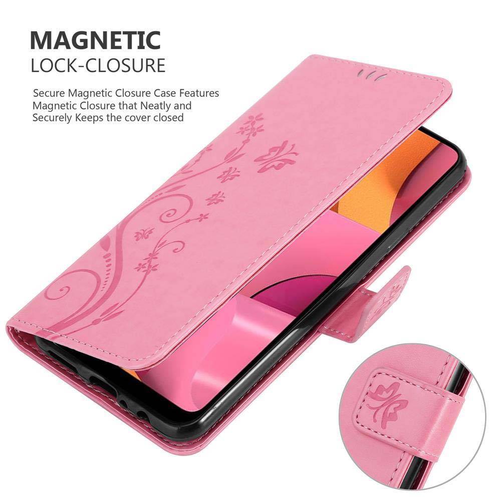 Cadorabo Hülle für Samsung Galaxy A20s Schutz Hülle in Rosa Schutzhülle Handy Hülle Etui Case Blumen Flower