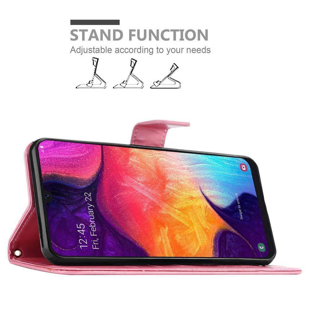 Cadorabo Hülle für Samsung Galaxy A50 4G / A50s / A30s Schutz Hülle in Rosa Schutzhülle Handy Hülle Etui Case Blumen