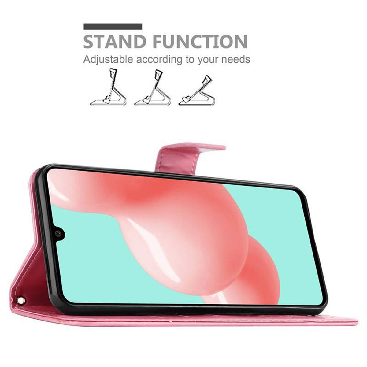 Cadorabo Hülle für Samsung Galaxy A41 Schutz Hülle in Rosa Schutzhülle Handy Hülle Etui Case Blumen Flower