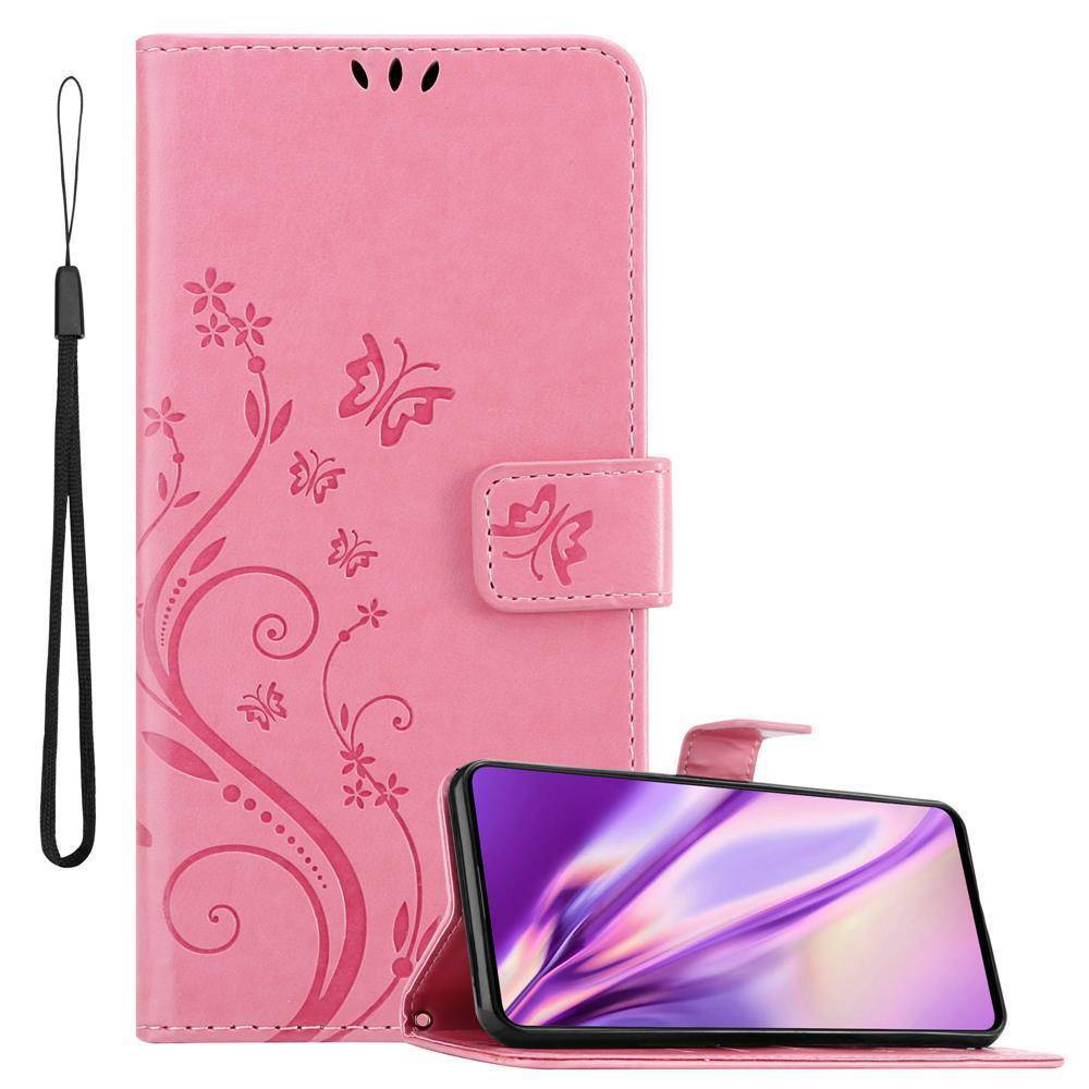 Cadorabo Hülle für Samsung Galaxy A51 4G / M40s Schutz Hülle in Rosa Schutzhülle Handy Hülle Etui Case Blumen Flower