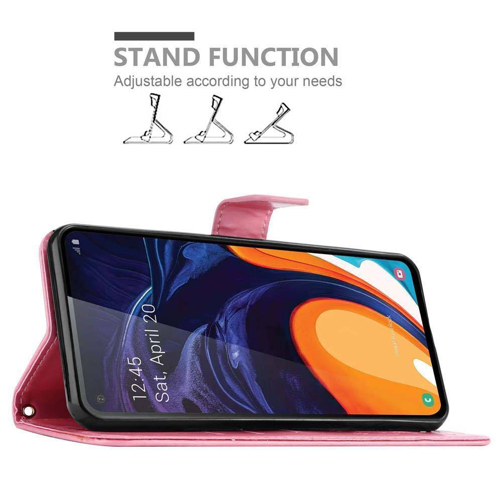Cadorabo Hülle für Samsung Galaxy A60 / M40 Schutz Hülle in Rosa Schutzhülle Handy Hülle Etui Case Blumen Flower