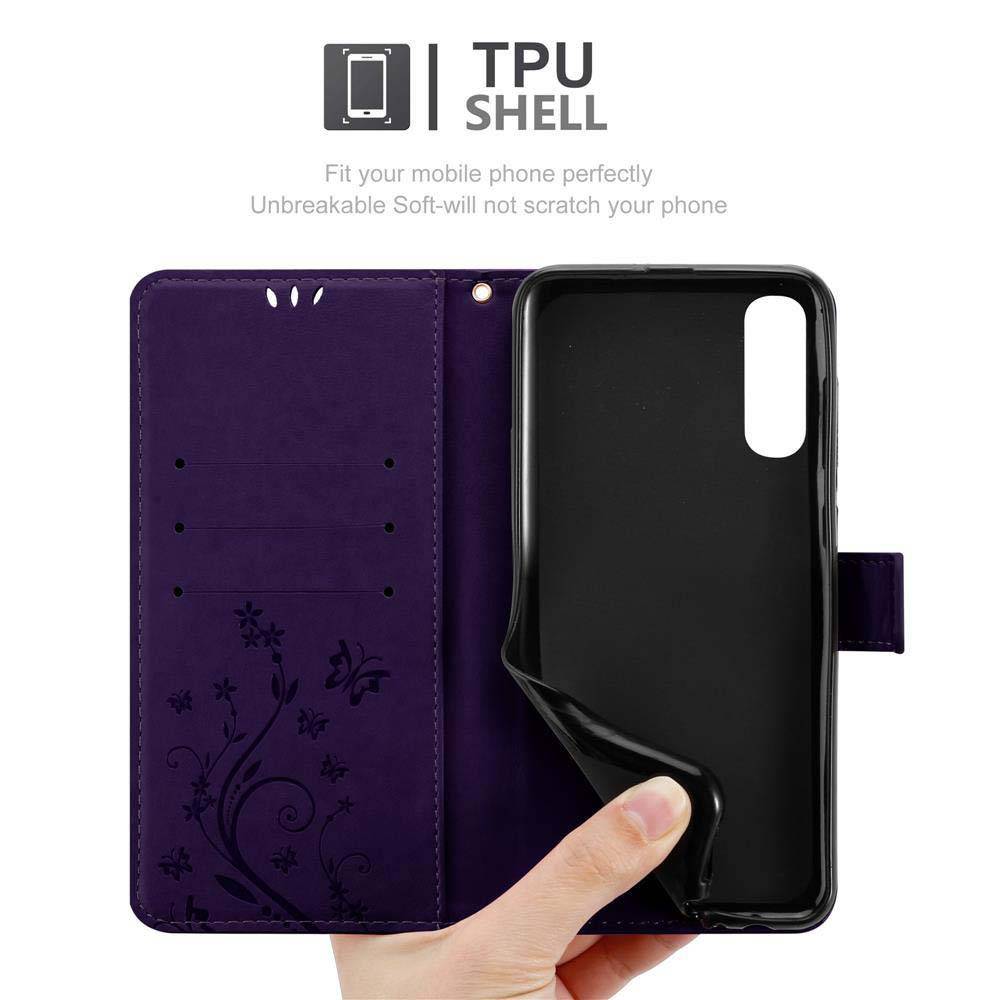 Cadorabo Hülle für Samsung Galaxy A70 / A70s Schutz Hülle in Lila Schutzhülle Handy Hülle Etui Case Blumen Flower