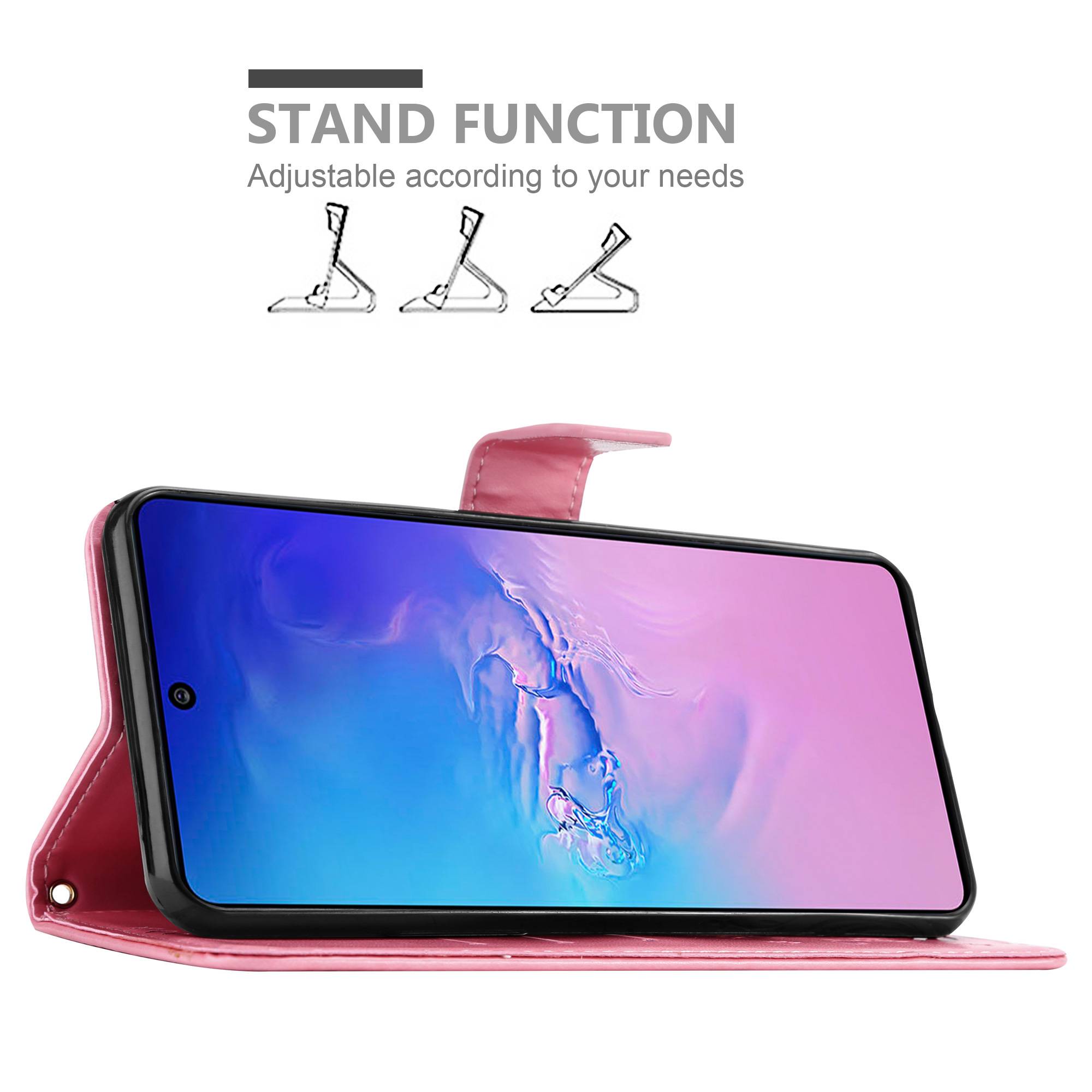 Cadorabo Hülle für Samsung Galaxy A91 / S10 LITE / M80s Schutz Hülle in Rosa Schutzhülle Handy Hülle Etui Case Blumen